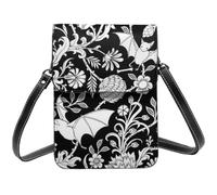 kkvhhyuo Bat Print Printed Crossbody Phone Bag PU Leather Small Purse Shoulder Bag Travel Cell Phone Bagswith Adjustable Strap for Women