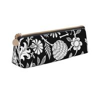 kkvhhyuo Bat Print Printed Small Pencil Pouch PU Leather Pen Bag Triangle Pencil Case Slim Zippered Portable Stationery Organizer for Students Artists Travel