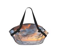 kkvhhyuo Beach Maui Hawaii Sunset Sea Waves Clouds Print Camping Bag Foldable Shopping Beach Shoulder Bags with Convertible Pad Design for Beach, Picnics, Hiking & Festival Use.