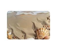 kkvhhyuo Beach Sea Shell Sand Print Door Mat 40 x 60 cm, Dirt Trapper Machine Washable Entryway Rug, Dog Door Mat, Super Absorbent Entrance Rug For Front Door, Back Door