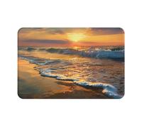kkvhhyuo Beach Wave Sunset Print Door Mat 40 x 60 cm, Dirt Trapper Machine Washable Entryway Rug, Dog Door Mat, Super Absorbent Entrance Rug For Front Door, Back Door
