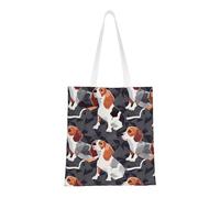 kkvhhyuo beagle patterns Print Canvas Tote Bag, Large Handbag with Reinforced Handles Simple Shoulder Bag for College School Work Travel Shopping Daily Use