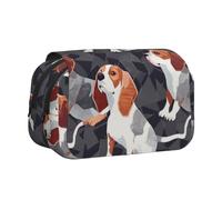 kkvhhyuo Beagle Patterns Print Pencil Case, Large Capacity Pencil Pouch Cute Pen Box with Double Zipper, Portable Pencil Bag for Students Office Travel Organization