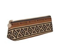 kkvhhyuo Bear Printed Small Pencil Pouch PU Leather Pen Bag Triangle Pencil Case Slim Zippered Portable Stationery Organizer for Students Artists Travel