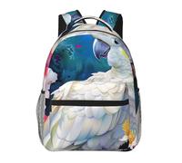 kkvhhyuo Beautiful Cockatoo Bird Flower Print Casual Backpack, Lightweight Travel Laptop Daypack Backpack for Men and Women, School Backpack for Boys and Girls