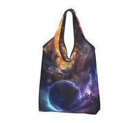 kkvhhyuo Beautiful Galaxy Print Large Foldable Shopping Tote Bag 1 Pc, Reusable Tote Bags Washable Travel Recycle Folding Shopping Bag For Grocery, Outdoor Camping, Daily Use