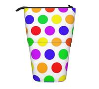 kkvhhyuo Beautiful Polka Dot Printed Pencil Case, Standing Telescopic Pencil Pouch, Large Pencil Bag Portable Pen Box for School Office Makeup Travel
