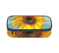 kkvhhyuo Beautiful Sunflower Print Large Capacity Pencil Case, Stationery Pencils Case Bag with Compartments, Portable Pencil Pouch Pencil Bag with Zipper for Students Teachers Office