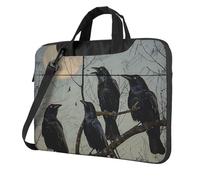 kkvhhyuo Black Crow Birds Print Laptop Bag 14 inch, Laptop Case Sleeve Business Messenger Bag with Adjustable Shoulder Strap for Men Women to Work Travel School