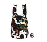 kkvhhyuo Black Dogs Dachshund Dog Print Foldable Backpack, Ultra Lightweight 16L Compact Travel Pack with Storage Bag Design for Hiking Daily Commute Shopping and Outdoor Adventures