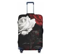 kkvhhyuo Black White and Red Roses Print Luggage Cover Suitcase Protector, Luggage Protector Elastic Stretchable & Washable Spandex Travel Cover Fits 18-32 Inch, Black, Small, Print