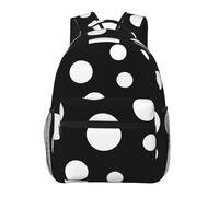 kkvhhyuo Black & White Big Dot Print Casual Backpack, Lightweight Travel Laptop Daypack Backpack for Men and Women, School Backpack for Boys and Girls