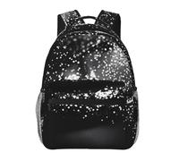 kkvhhyuo Black white glitter Print Casual Backpack, Lightweight Travel Laptop Daypack Backpack for Men and Women, School Backpack for Boys and Girls