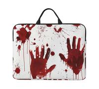 kkvhhyuo Bloody Handprints Print Laptop Sleeve Case 14 Inch, Slim Profile Computer Cover Bag with Handle for Men and Women Work, Commuting & Travel