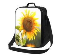 kkvhhyuo Bloom Sunflower Print Insulated Lunch Bag with Adjustable Shoulder Straps Reusable Lunch Box Cooler Bag for Girls Adults, Lunch Tote for Work, School, Picnic, Camping
