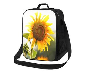 kkvhhyuo Bloom Sunflower Print Insulated Lunch Bag with Adjustable Shoulder Straps Reusable Lunch Box Cooler Bag for Girls Adults, Lunch Tote for Work, School, Picnic, Camping