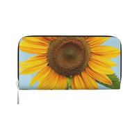 kkvhhyuo Bloom Sunflowers Print Long Leather Wallet Large Capacity Clutch with 8 Card Slots, Zip Coin Pocket & Dual Cash Compartments for Women, Men.