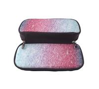 kkvhhyuo Blue Pink and Purple Pastel Colors Print Large Capacity Pencil Case, PU Leather Pencil Pouch Bag with Flip Top Pencil Bag for School Student Girl Boy Women Men