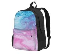 kkvhhyuo Blue Pink and Purple Pastel Colors Printed Large Capacity Backpack, Laptop Backpack with Laptop Compartment, School Backpack Travel Rucksack for School Work Hiking