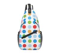 kkvhhyuo Blue Polka Dot Pattern Print Sling Bag, Lightweight Chest Crossbody Bag for Women Men Shoulder Bag for Travel Hiking Running Sports