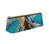 kkvhhyuo Blue-Ringed Octopus Print Pencil Bag, Faux Leather Pencil Pouch for Kids Portable Pen Box Pouch for School Office Supplies