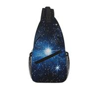 kkvhhyuo Blue Shining Star Print Sling Bag Chest Bag, Lightweight Crossbody Bag Shoulder Backpack Bag for Men Women Daypack for Travel Hiking Cycling Camping Outdoor Sports