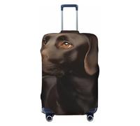 kkvhhyuo Brown Labrador Retriever Print Luggage Cover Suitcase Protector Cover Elastic Fit Protective Travel Bag Sleeve for Suitcase 18-32 Inch Luggage, Black, X-Large, Print