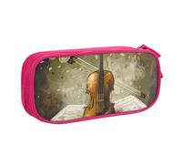 kkvhhyuo Butterfly and Cello Print Large Capacity Pencil Case, Stationery Organizer Pencil Pouch Office Makeup Bag Portable Pen Bag for Boys Girls, Pink