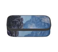 kkvhhyuo Canadian Smokey Mountain Cliff Print Large Capacity Pencil Case, Stationery Pencils Case Bag with Compartments, Portable Pencil Pouch Pencil Bag with Zipper for Students Teachers Office