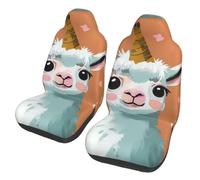 kkvhhyuo Car Seat Covers 2 Pack, Stretchable Polyester Front Seat Protectors, Universal Fit Auto Interior Accessories(Cute Llama)