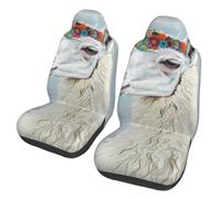 kkvhhyuo Car Seat Covers 2 Pack, Stretchable Polyester Front Seat Protectors, Universal Fit Auto Interior Accessories(Llama)