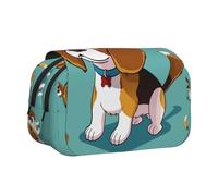 kkvhhyuo Cartoon Beagle Dog Print Pencil Case, Large Capacity Pencil Pouch Cute Pen Box with Double Zipper, Portable Pencil Bag for Students Office Travel Organization