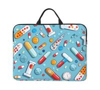 kkvhhyuo Cartoon medicine pattern Print Laptop Sleeve 14 Inch, Stylish Protective Soft Laptop Bag Slim-Fit Computer Bag for Work, Study & Travel