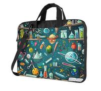kkvhhyuo Cartoon Science Theme Print Laptop Bag Case 15.6 inch, Computer Sleeve Cover with Shoulder Strap and Handle Briefcase Carry Case for Men Women to Work School Travel