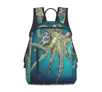 kkvhhyuo Casual Backpack, Blue Ringed Octopus Print Lightweight Backpack College Bag for Women Men, School Bag for College, School Backpack for Boys and Girls