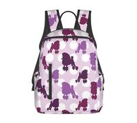 kkvhhyuo Casual Backpack, purple Poodle Polka Dot Print Lightweight Backpack College Bag for Women Men, School Bag for College, School Backpack for Boys and Girls