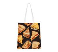 kkvhhyuo Cheese Sandwiches Print Canvas Tote Bag, Large Handbag with Reinforced Handles Simple Shoulder Bag for College School Work Travel Shopping Daily Use