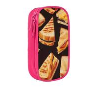 kkvhhyuo Cheese Sandwiches Print Large Pencil Case, Zip Smooth Pencil Pouch for Girls Boys with 2 Compartment Multifunctional Pencils Bag for School Office Travel Makeup Bags, Pink