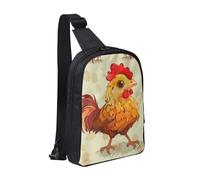 kkvhhyuo Chicken Chick Print Sling Bag Cross Body Chest Bag with Dual Zipper Pockets Adjustable Strap Lightweight Shoulder Bag for Traveling Running Cycling