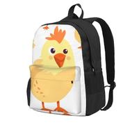 kkvhhyuo Chicken Chick Printed Large Capacity Backpack, Laptop Backpack with Laptop Compartment, School Backpack Travel Rucksack for School Work Hiking