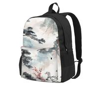 kkvhhyuo Chinese Landscape Painting Printed Large Capacity Backpack, Laptop Backpack with Laptop Compartment, School Backpack Travel Rucksack for School Work Hiking