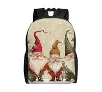 kkvhhyuo Christmas Gnomes Print Casual Backpack, Lightweight Foldable Travel Backpack for Men and Women, School Bag with Laptop Compartment for College Work