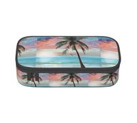 kkvhhyuo Coconut Palm Tree Sandy Beach Print Pencil Case, Large Capacity Pen Case Bag Pouch Holder Stationery Pen Case Office Pencil Bag Pen for Stationery, Cosmetic, Makeup, Travel & Office Supplies
