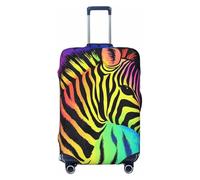 kkvhhyuo Colorful Rainbow Zebra Print Luggage Cover Suitcase Protector Cover Elastic Fit Protective Travel Bag Sleeve for Suitcase 18-32 Inch Luggage, Black, XL, Print