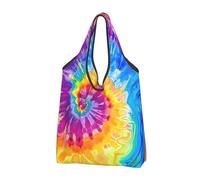 kkvhhyuo Colorful Tie Dye Print Large Foldable Shopping Tote Bag 3 Pcs, Reusable Tote Bags Washable Travel Recycle Folding Shopping Bag For Grocery, Outdoor Camping, Daily Use