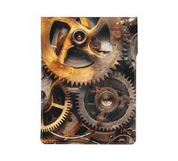 kkvhhyuo Cool Steampunk Gears Print Leather Laptop Sleeve 13 Inch, PU Leather Slim Protective Laptop Case Stylish Laptop Bag for Work and Travel