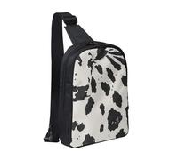 kkvhhyuo Cow spot Print Sling Bag Cross Body Chest Bag with Dual Zipper Pockets Adjustable Strap Lightweight Shoulder Bag for Traveling Running Cycling