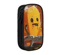 kkvhhyuo Cute Crying Chainsaw Print Large Pencil Case, Zip Smooth Pencil Pouch for Girls Boys with 2 Compartment Multifunctional Pencils Bag for School Office Travel Makeup Bags, Black