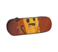 kkvhhyuo Cute Crying Chainsaw Print Leather Pencil Case, Leather Aesthetic Pencil Pouch Stationery Bag Pen Holder for Stationery Makeup Utensils Organizer
