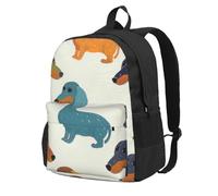 kkvhhyuo Cute Dachshound Dogs Printed Large Capacity Backpack, Laptop Backpack with Laptop Compartment, School Backpack Travel Rucksack for School Work Hiking